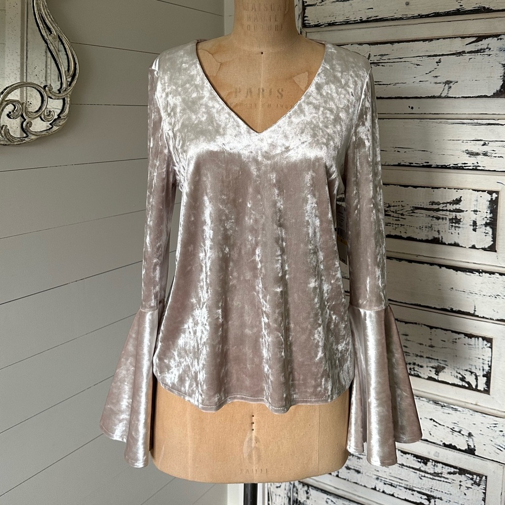 Karen Kane Velvet Bell Sleeve Top